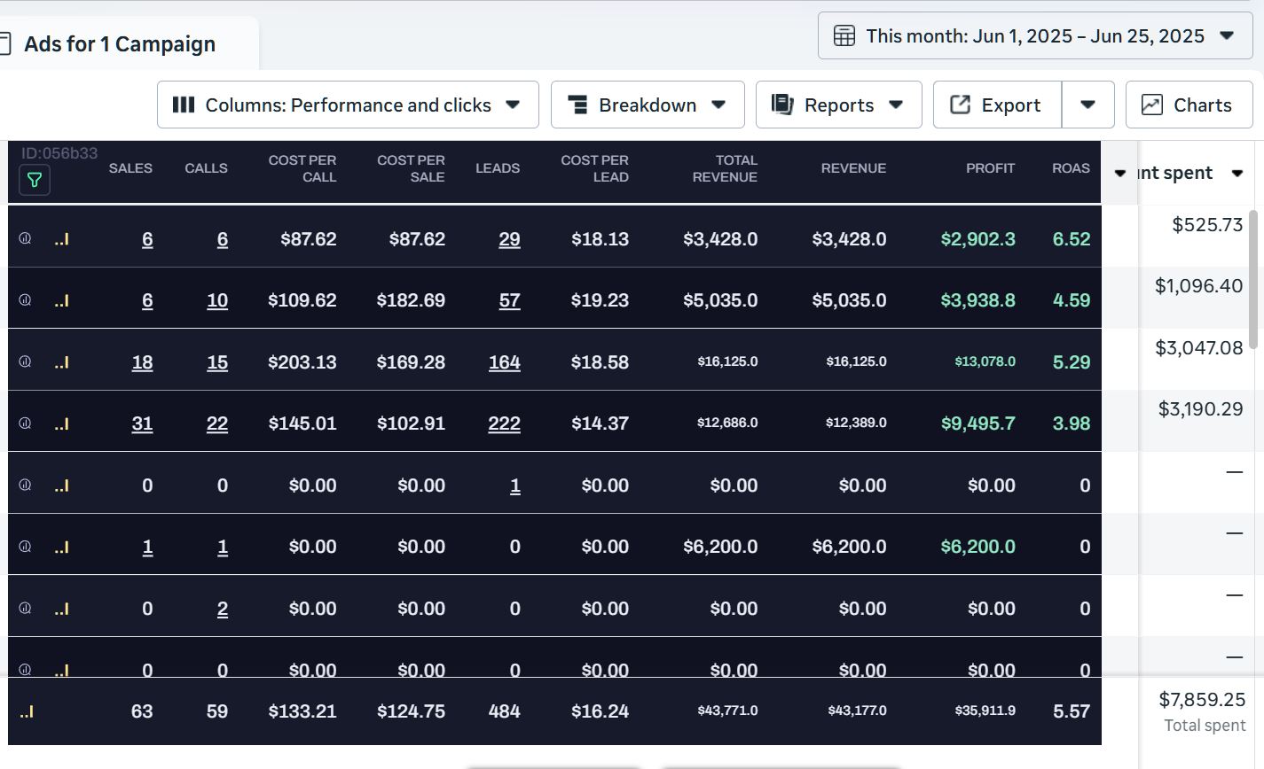 5.57x ROAS · $43,771 revenue