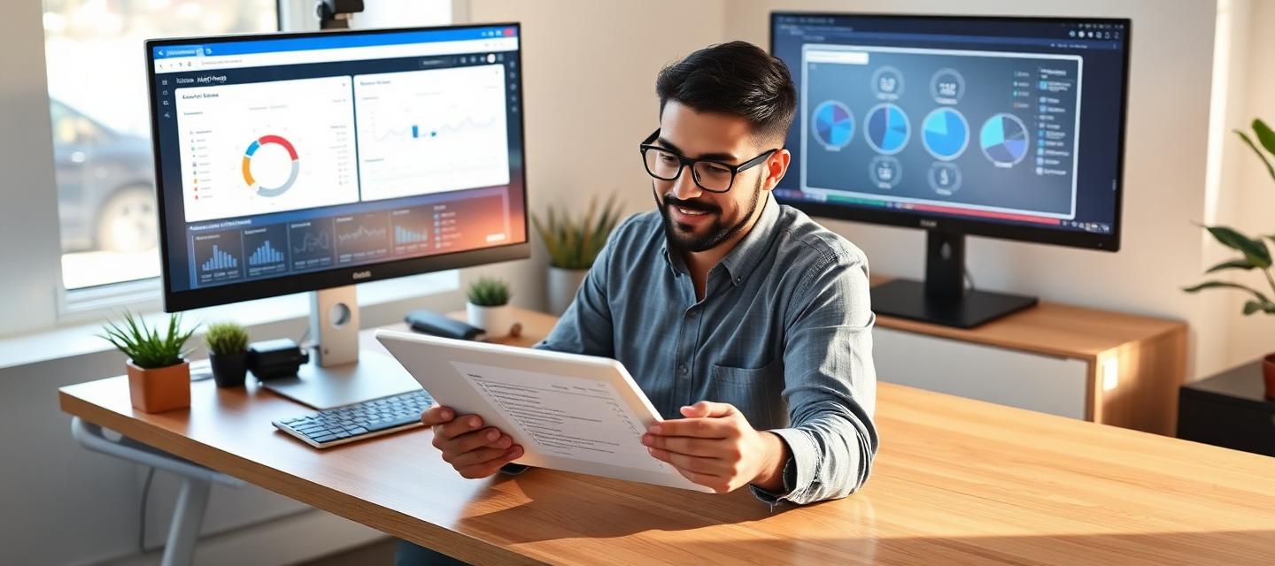 Small business owner reviewing an AI readiness audit checklist