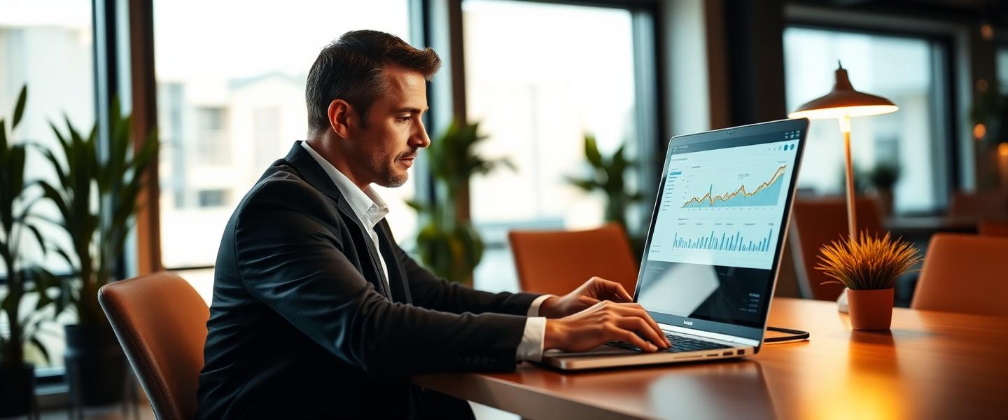 Reviewing an AI cost model on laptop
